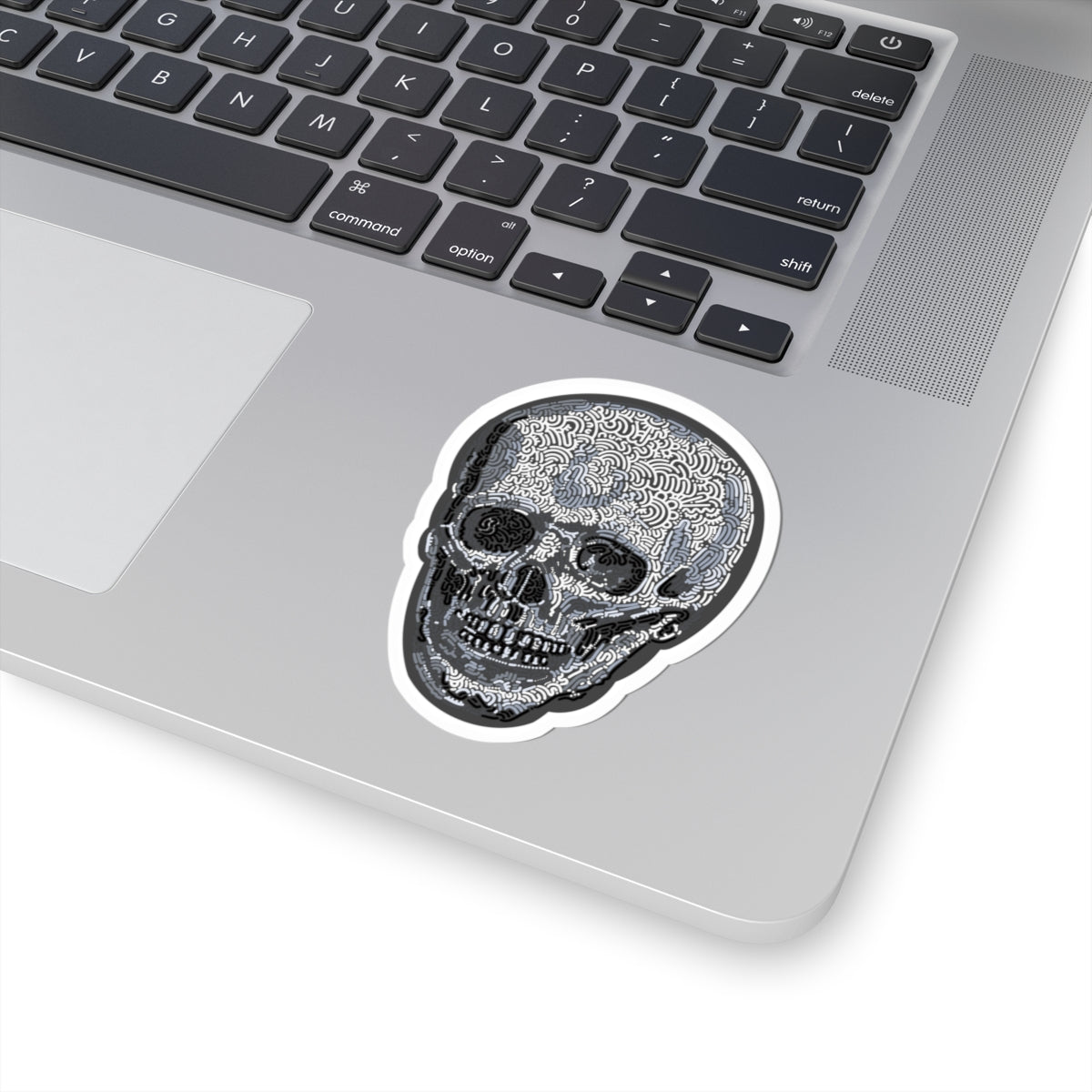Detailed Skull Sticker - Anatomical Skull Art for Medical and Gothic Decor
