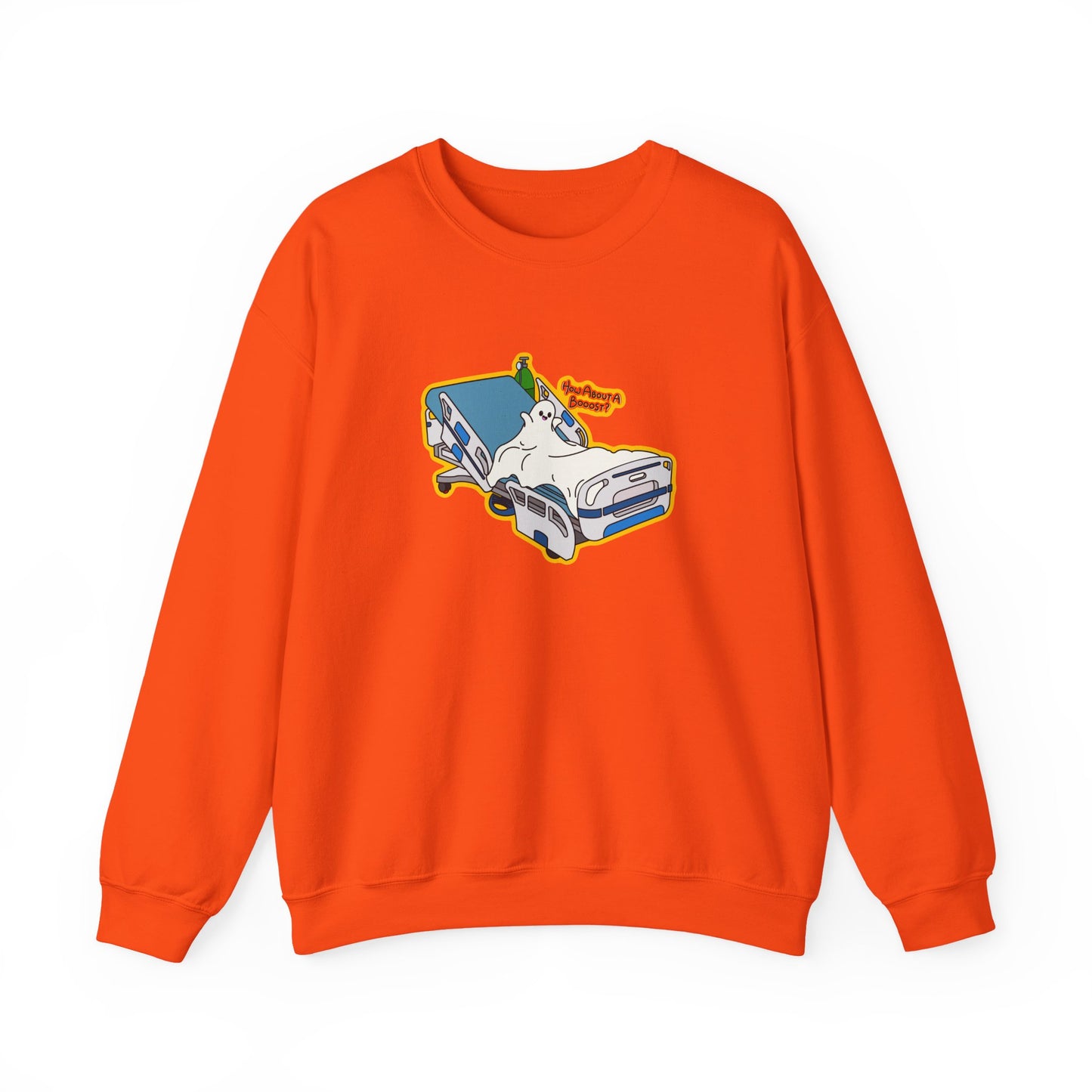 How About A Booost Sweatshirt, Funny Halloween, Spooky Nurse and Medical Humor Apparel, Great Gift For Nurses, CNAs, PCAs