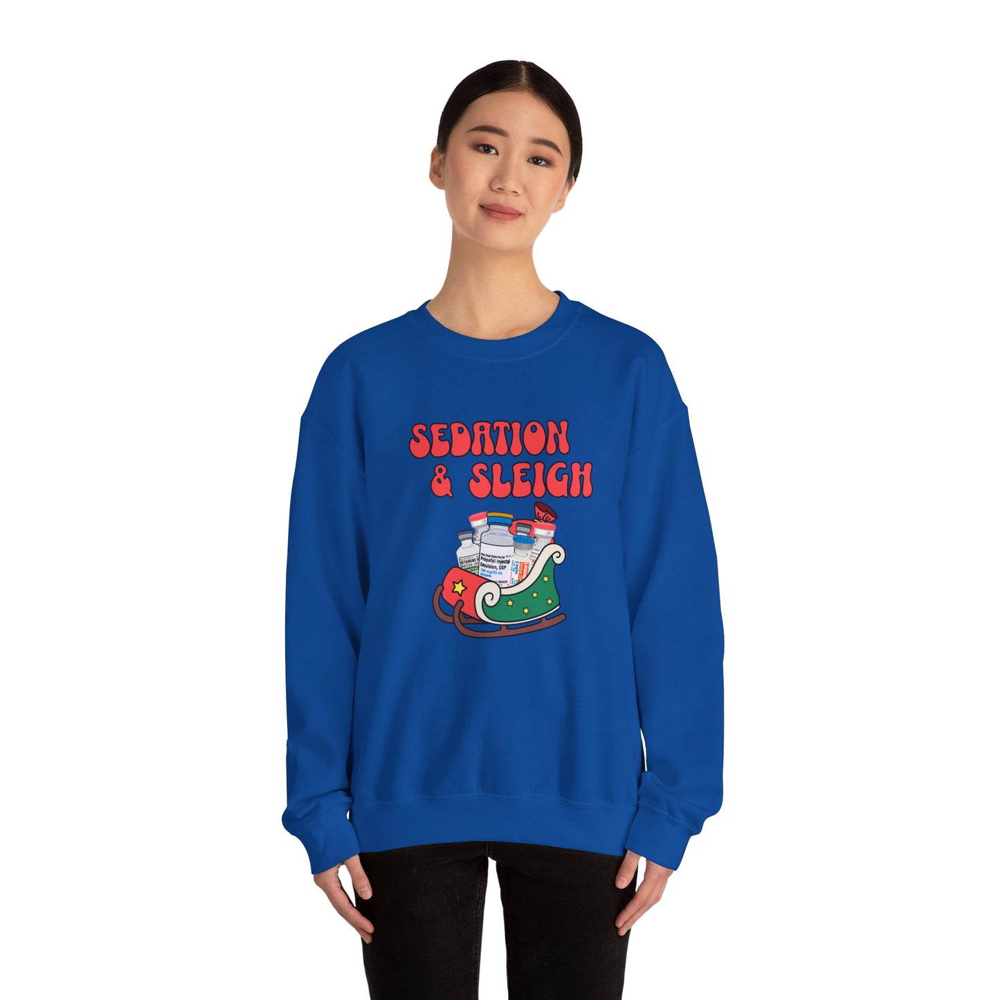 Sedation and Sleigh Sweatshirt, Santas Festive Sedation Delivery, Nurse Sweatshirt