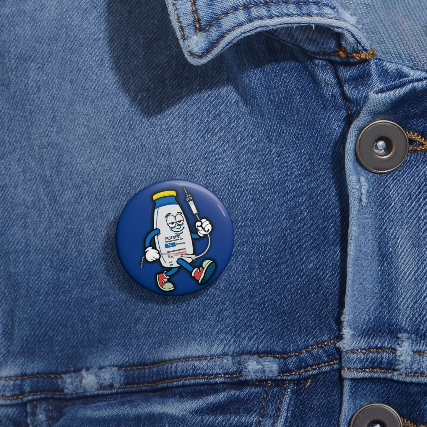 Propofol Pete Sedation Button, Pin. ICU Nurse Pin, Great Gift for Nurses, Fun Nursing Humor for Healthcare Pros