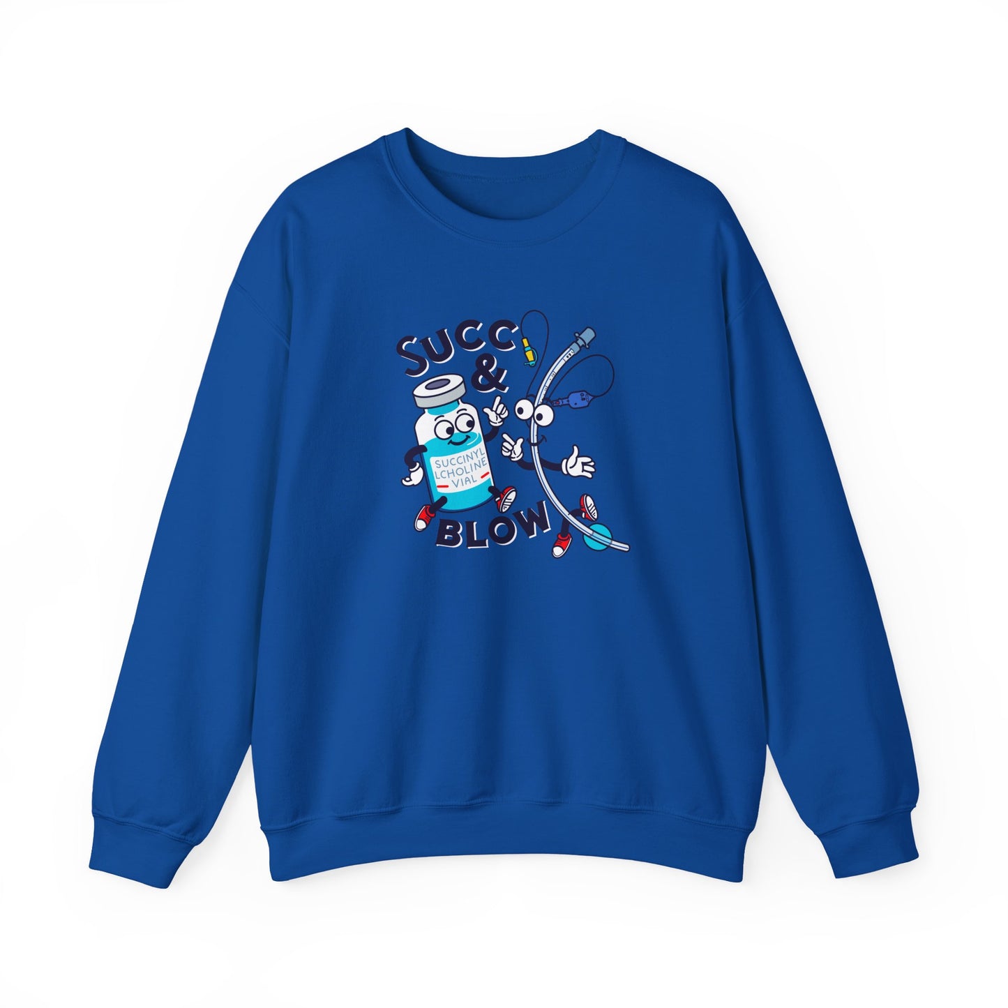 Succ and Blow Sweatshirt, Funny ICU Nurse & Anesthesia Humor, Succinylcholine, ET Tube Design, Respiratory, Intubation RN Sweatshirt