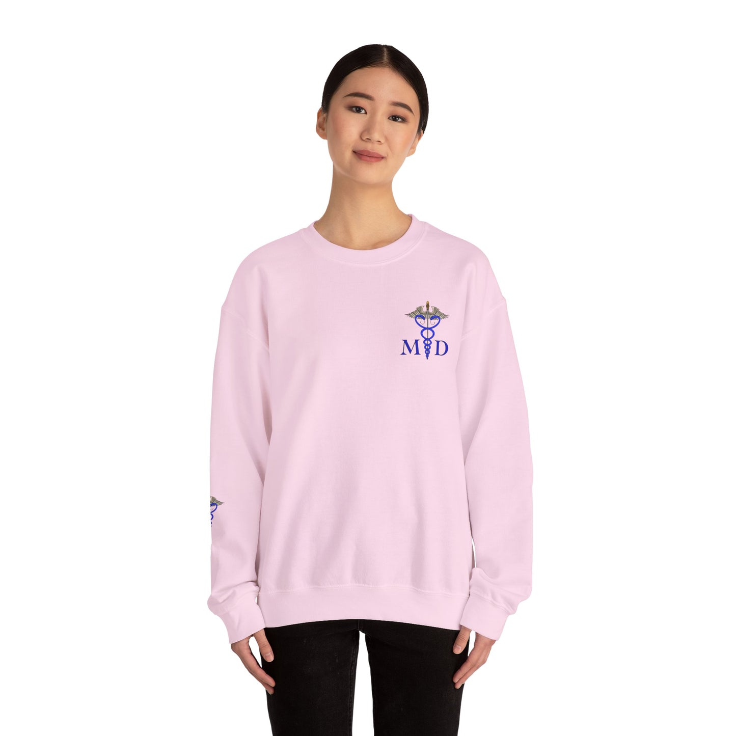 MD Caduceus Sweatshirt, Proud MD Apparel, Great Gift For Doctors, New Grad Doctors, Unisex Heavy Blend™ Crewneck Sweatshirt