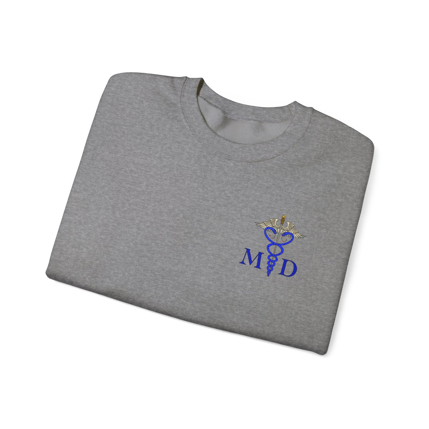 MD Caduceus Sweatshirt, Proud MD Apparel, Great Gift For Doctors, New Grad Doctors, Unisex Heavy Blend™ Crewneck Sweatshirt