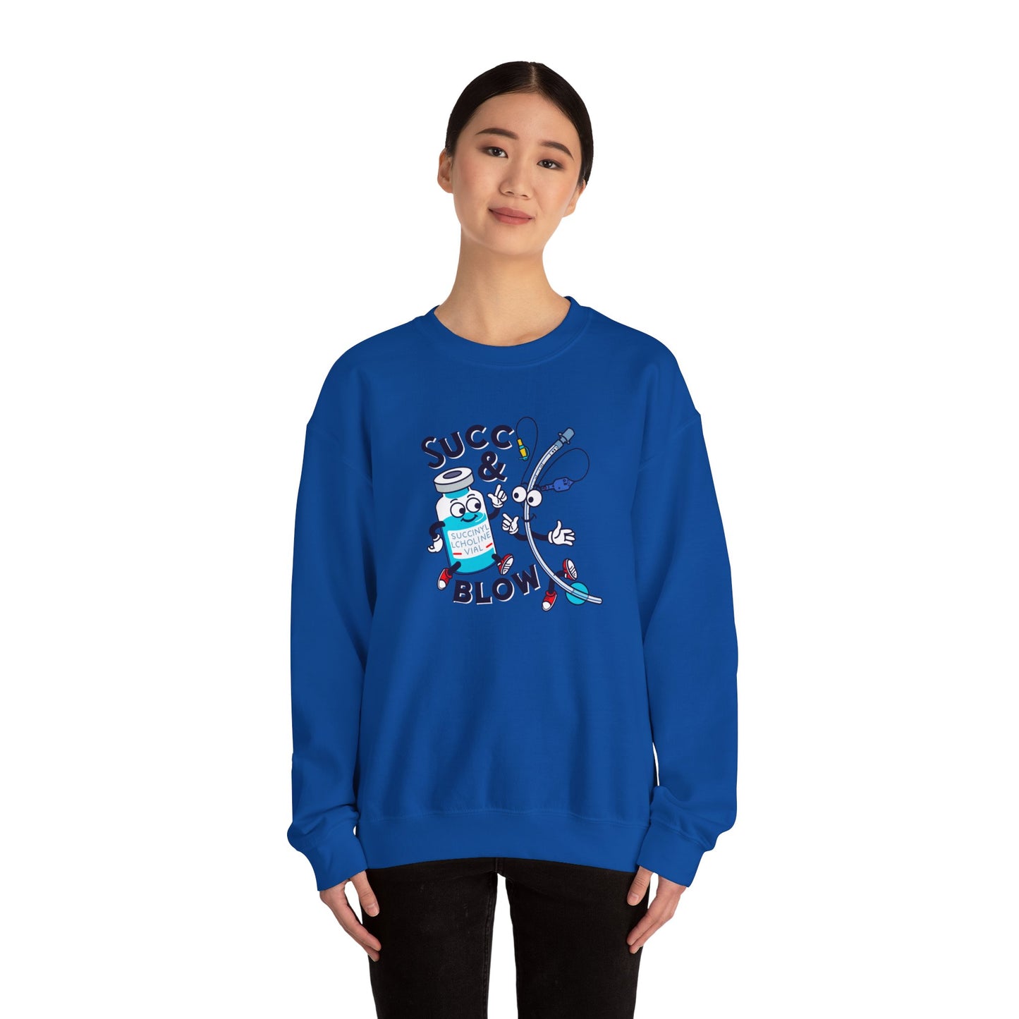 Succ and Blow Sweatshirt, Funny ICU Nurse & Anesthesia Humor, Succinylcholine, ET Tube Design, Respiratory, Intubation RN Sweatshirt