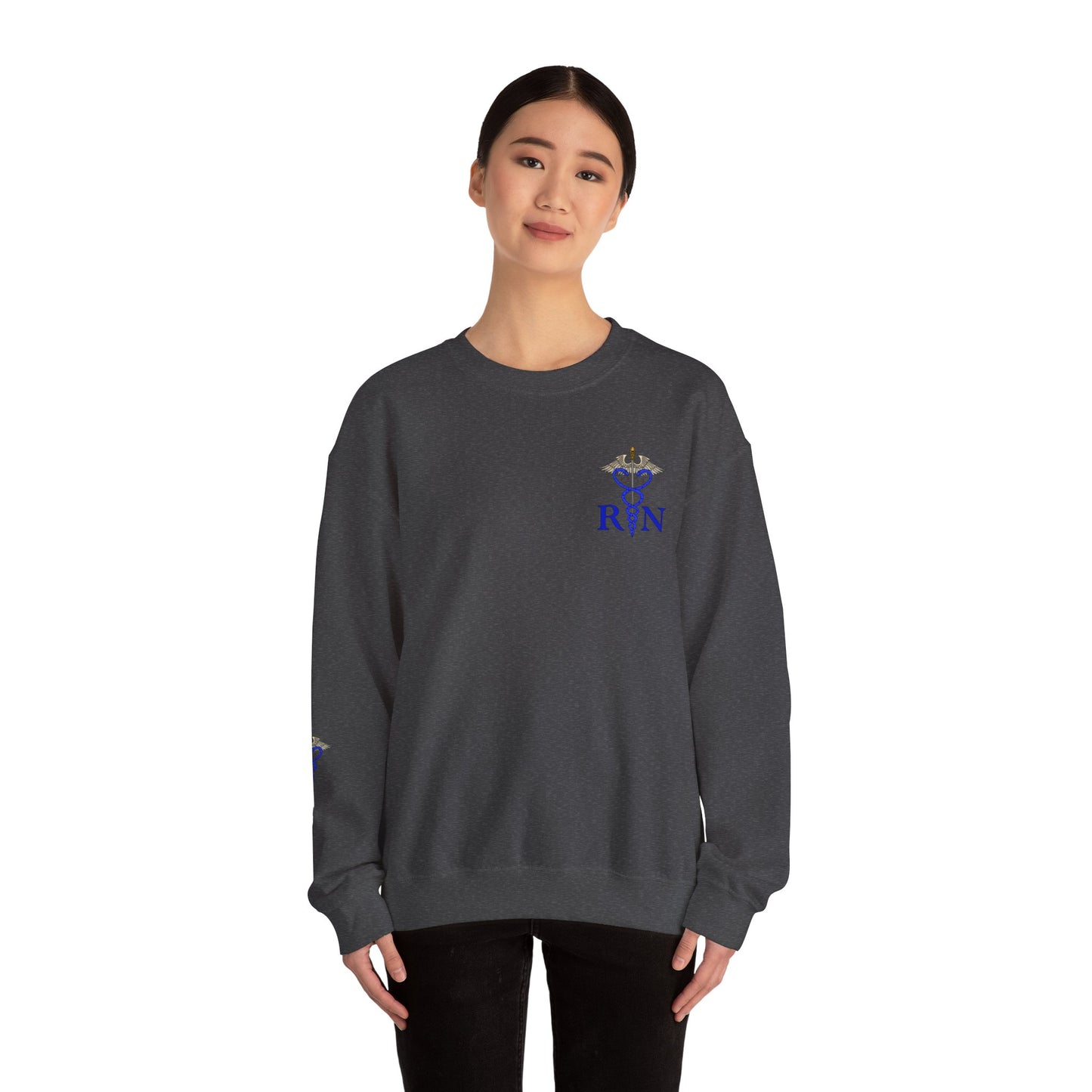 RN Caduceus Sweatshirt , Proud Nurse Apparel, Great Gift For Nurses, New Grad Nurses, Unisex Heavy Blend™ Crewneck Sweatshirt