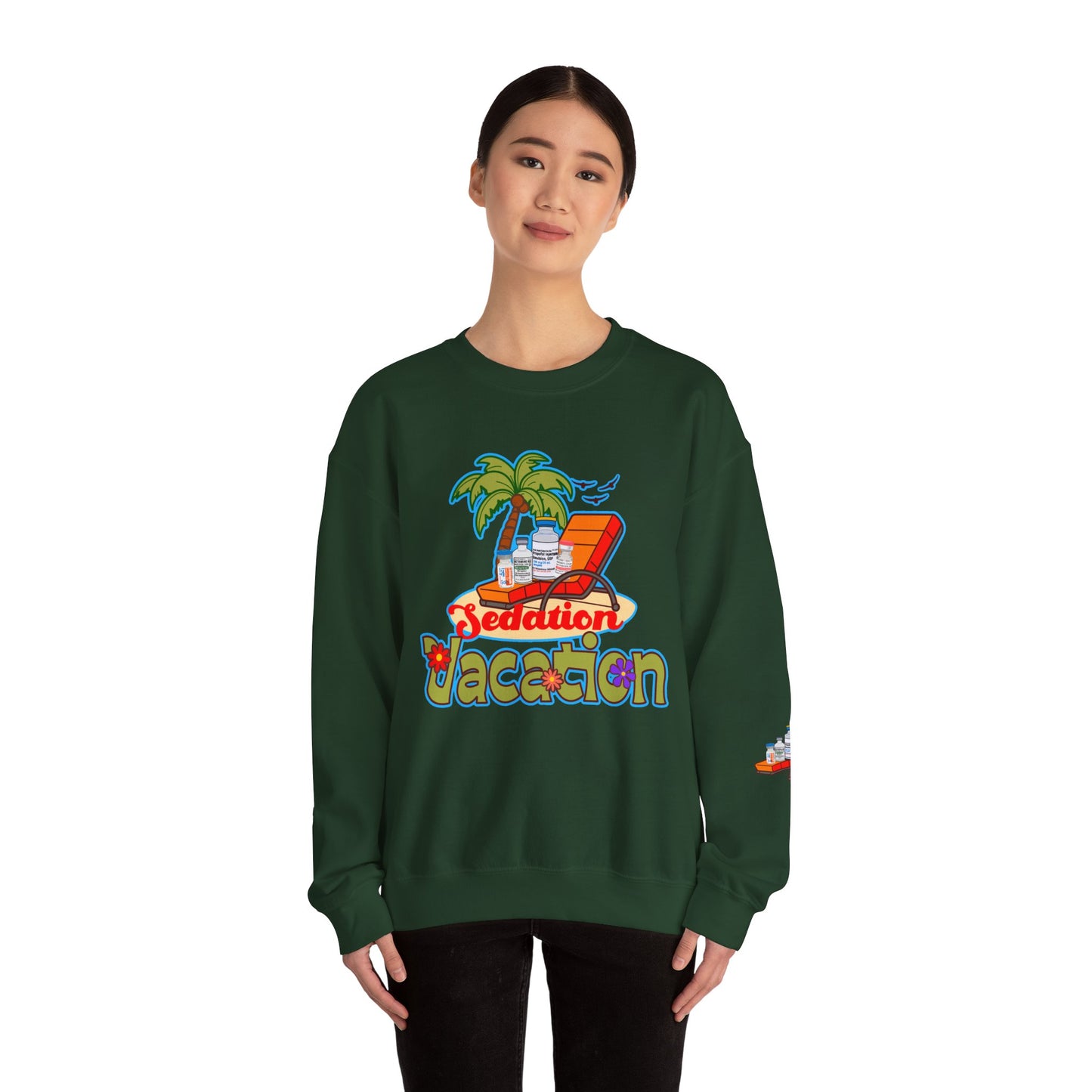 Sedation Vacation Sweatshirt, Relax in Style with ICU Humor, Daily Awakening Trial Humor, Great gift for ICU Nurses, Critical Care Doctors