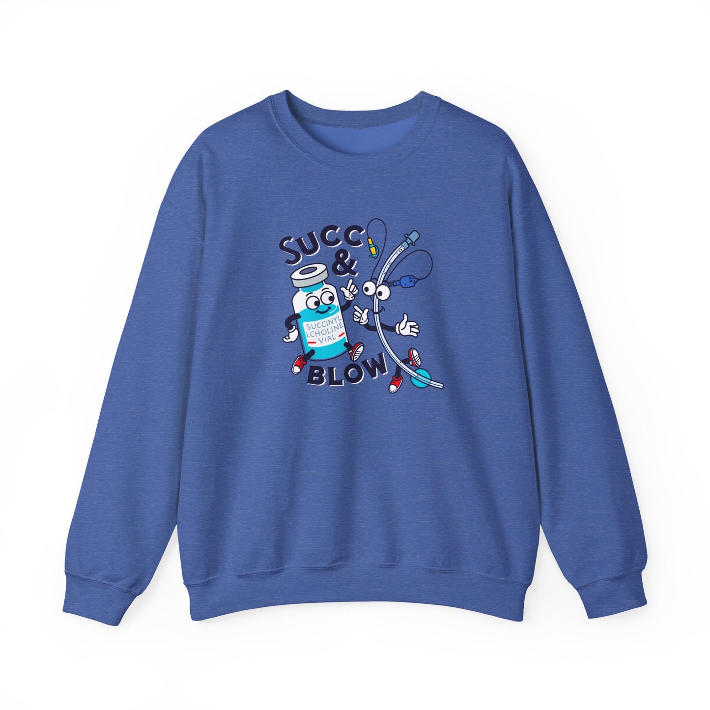 Succ and Blow Sweatshirt, Funny ICU Nurse & Anesthesia Humor, Succinylcholine, ET Tube Design, Respiratory, Intubation RN Sweatshirt