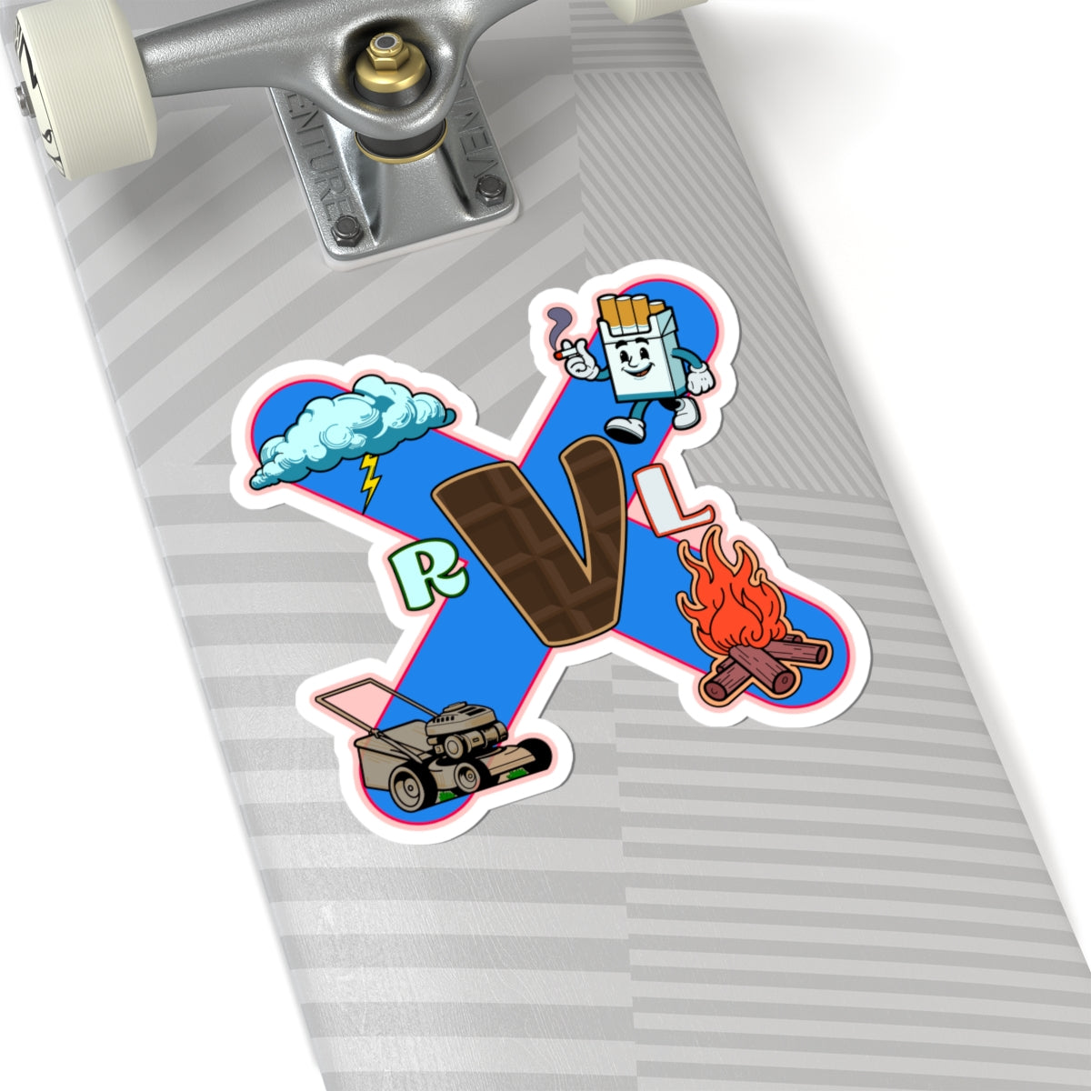 Smoke Over Fire, Clouds Over Grass, EKG Sticker