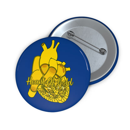 Heart of Gold Button, A Symbol of Compassion for Nurses, Custom Nursing Button Pin, Great Gift, Accessory for Nurses, Anatomical Heart