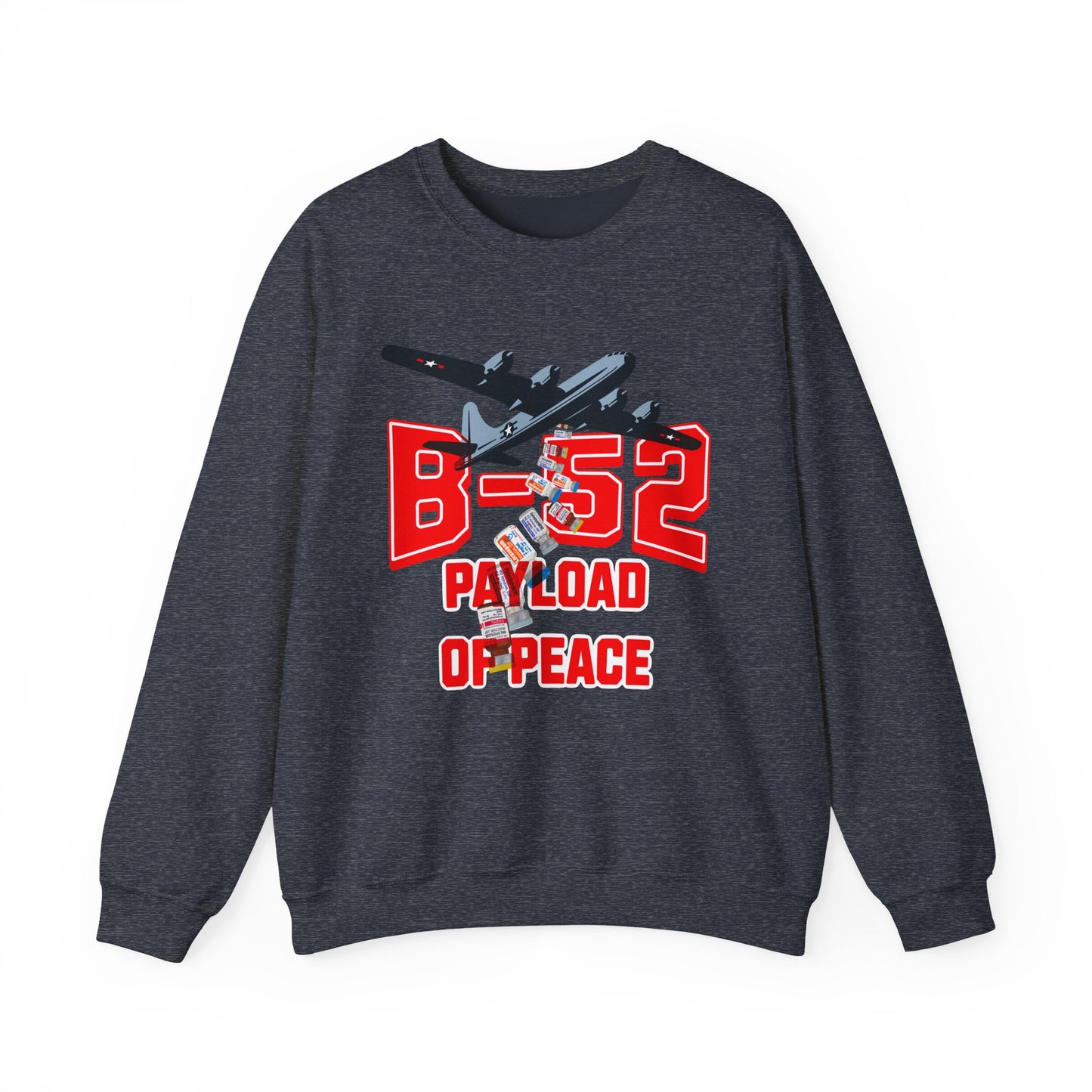 B-52 Payload of Peace Sweatshirt, Military Aircraft Jumper, Air Force Pullover, Warplane Graphic Crewneck, Aviation Lover Gift