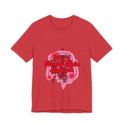 Tummy Ache Survivor Shirt, Funny Gut Health, Digestive System, GI Nurse, Stomach Pain Humor, Medical, IBS, Healthcare Gift Tee