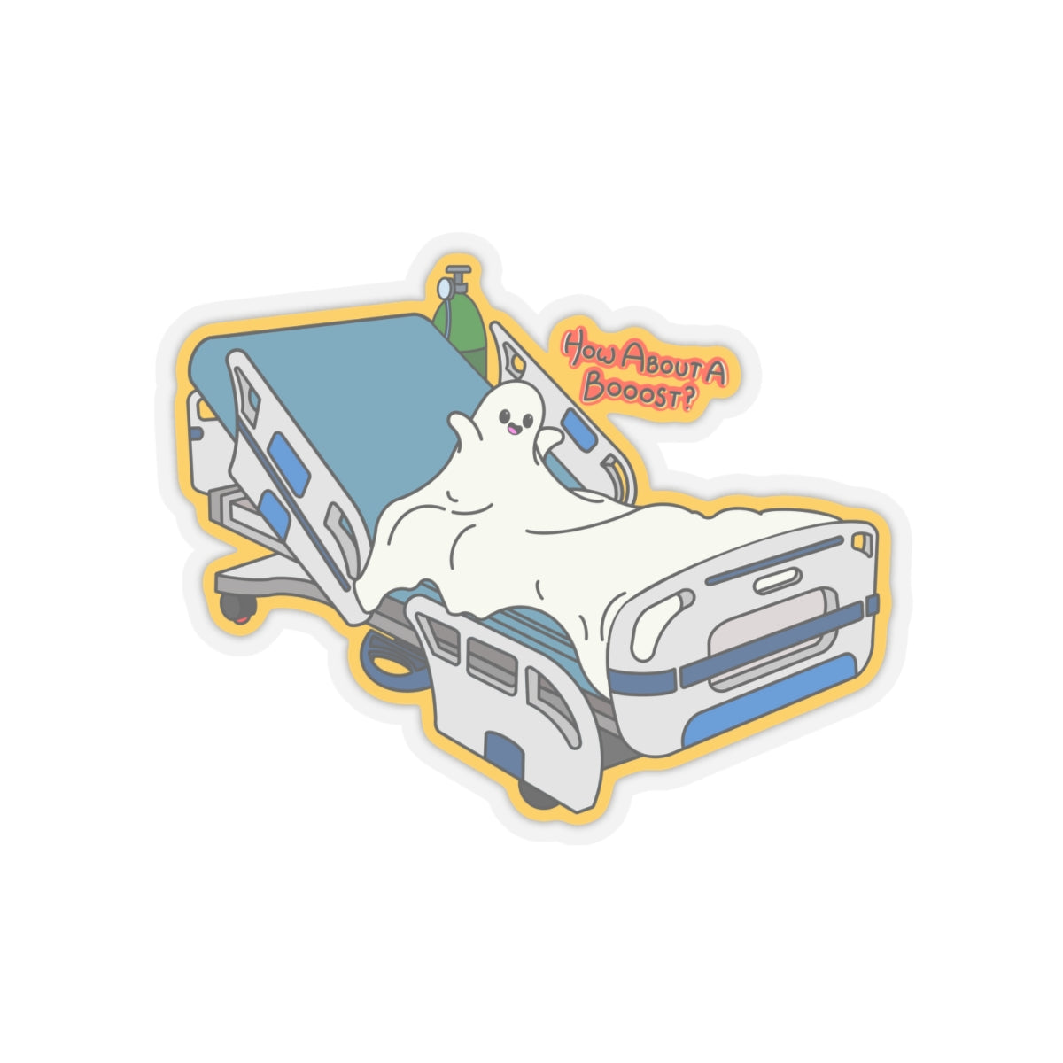 How About a Booost? - Halloween Nursing Ghost Sticker - Great Gift For Nurses/CNA's