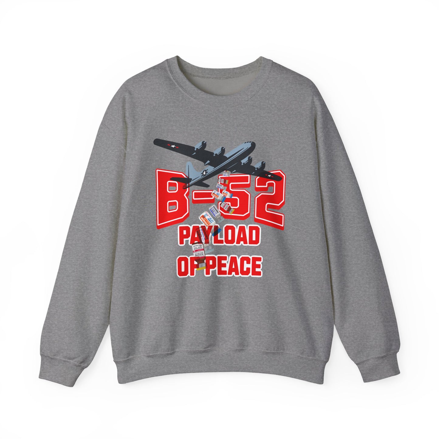 B-52 Payload of Peace Sweatshirt, Military Aircraft Jumper, Air Force Pullover, Warplane Graphic Crewneck, Aviation Lover Gift