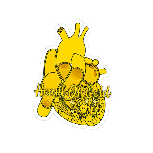Heart Of Gold - Anatomical Heart Sticker - Great Gift For Nurses/Doctors/Medical Professionals