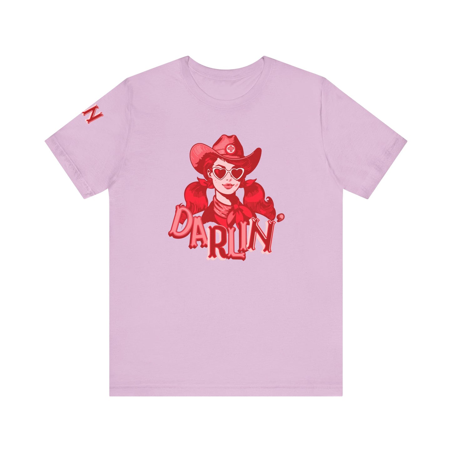 DaRliN Nurse T-Shirt, Cowgirl RN, Western Nurse, Cute Nursing Shirt, Heart Sunglasses, Funny RN Tee, Medical Plus Sign, ICU,  Med-Surg