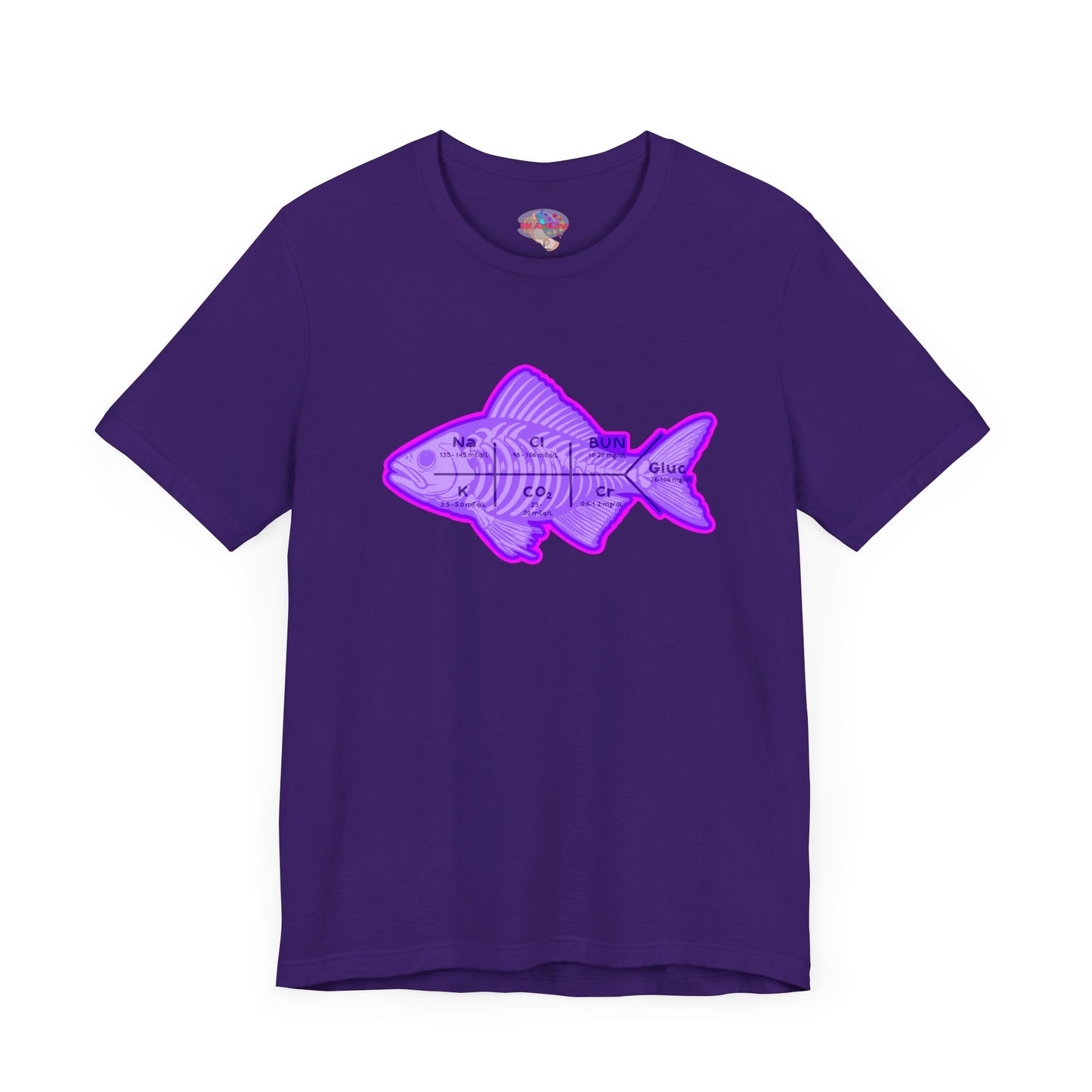 Fishbones T-Shirt , Medical Lab Values and Fish Skeleton Mashup, Funny Nursing  and Lab Tech Apparel, ICU & ER Gift
