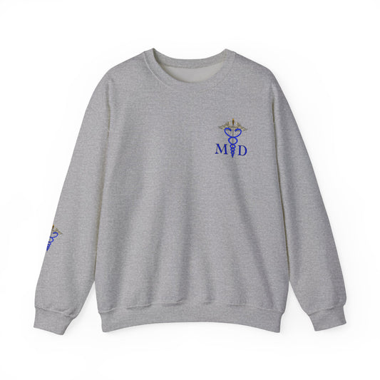 MD Caduceus Sweatshirt, Proud MD Apparel, Great Gift For Doctors, New Grad Doctors, Unisex Heavy Blend™ Crewneck Sweatshirt