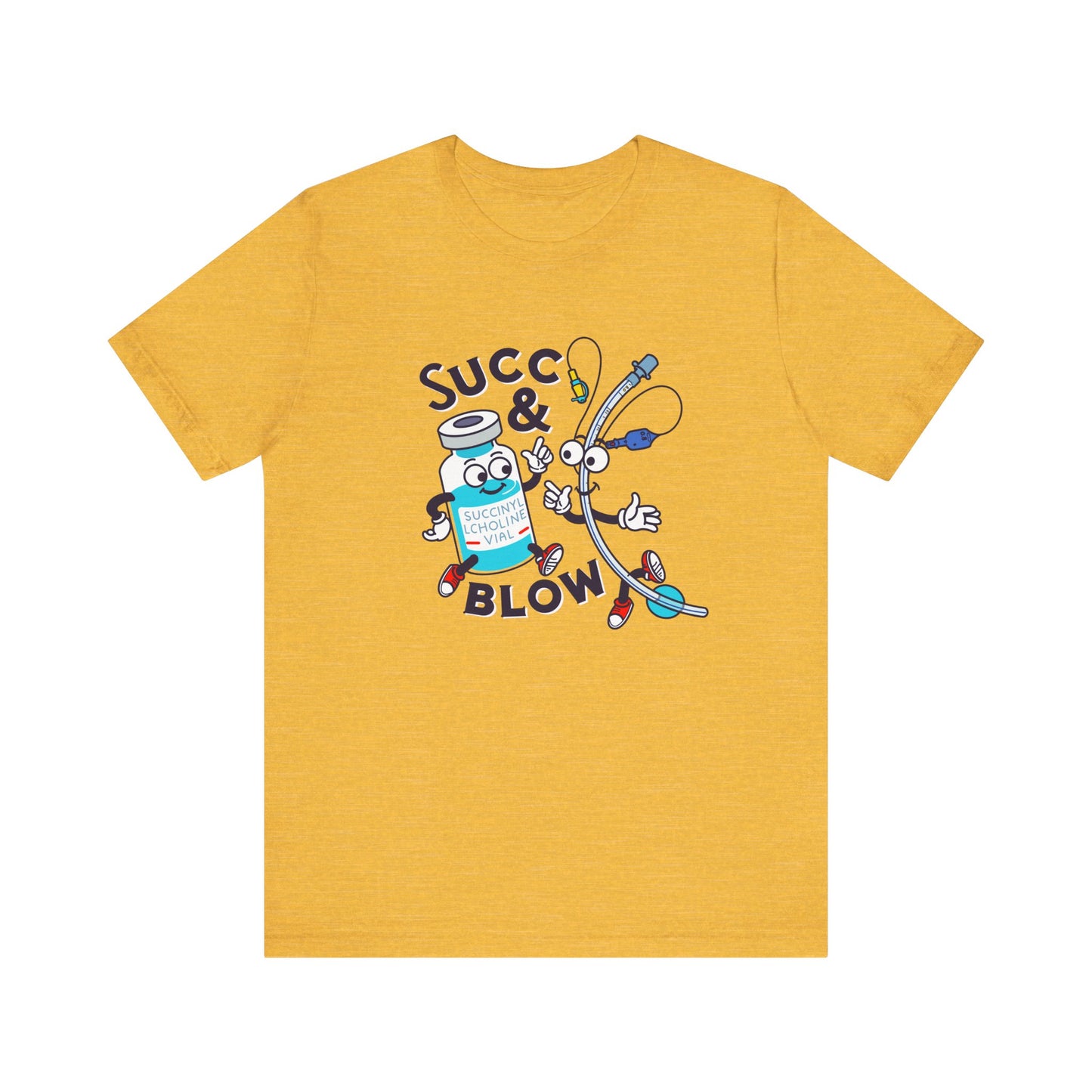 Succ & Blow T-Shirt, Funny ICU Nurse and Anesthesia Humor, Succinylcholine, ET Tube Design, Respiratory, Intubation Nurse Tee