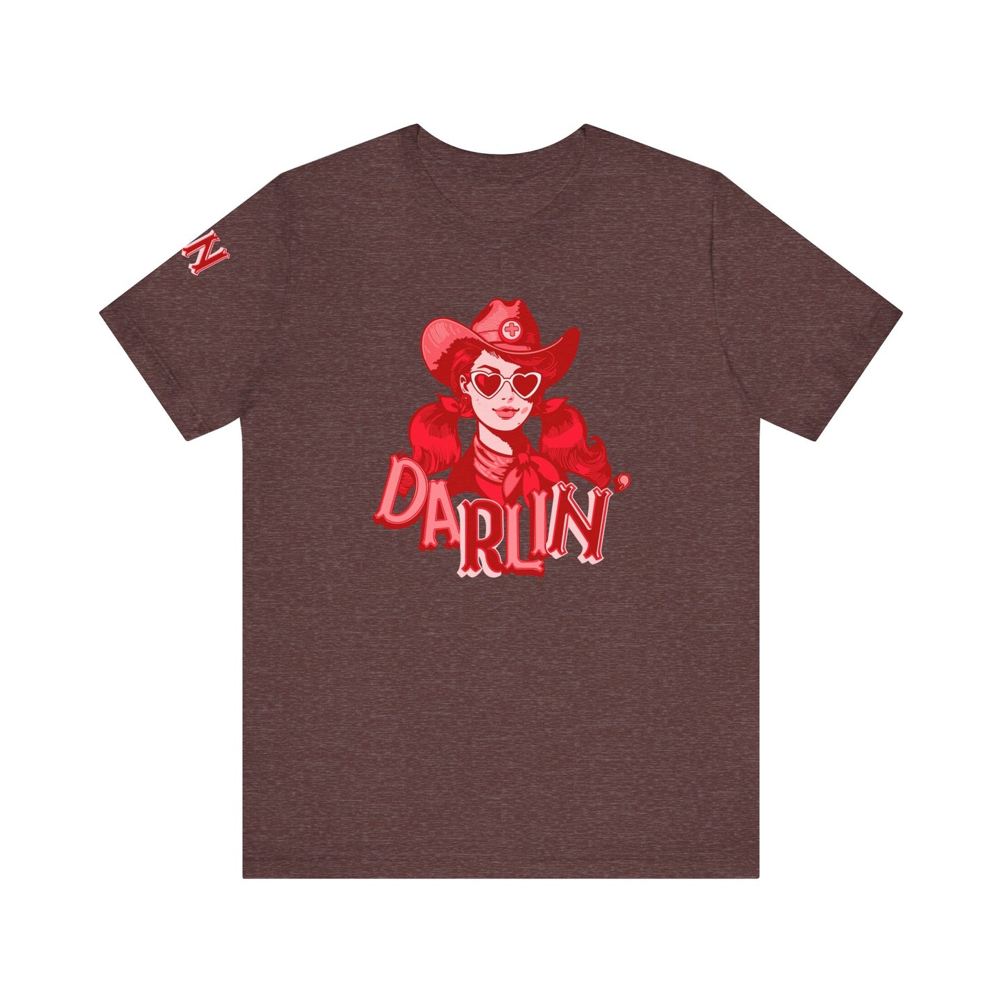DaRliN Nurse T-Shirt, Cowgirl RN, Western Nurse, Cute Nursing Shirt, Heart Sunglasses, Funny RN Tee, Medical Plus Sign, ICU,  Med-Surg