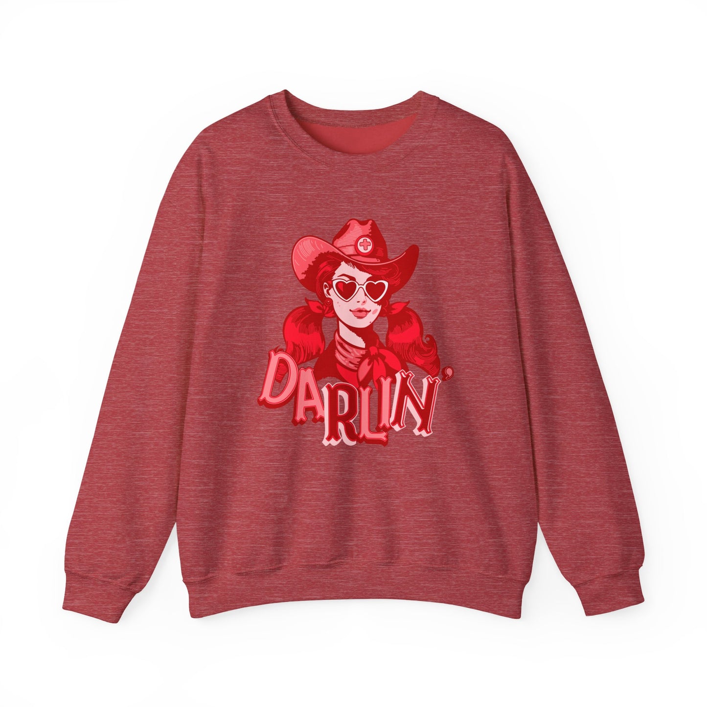 Darlin RN Sweatshirt , Cowgirl Nurse Style with a Heart,  Western Cowgirl Nurse Style, Funny RN Gift,  Apparel for Healthcare Professionals