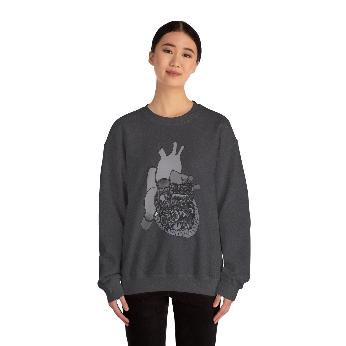 Valves and Ventricles Sweatshirt , Heart Meets Engine Design, Great Gift For Nurses, Cardiologists, Mechanics