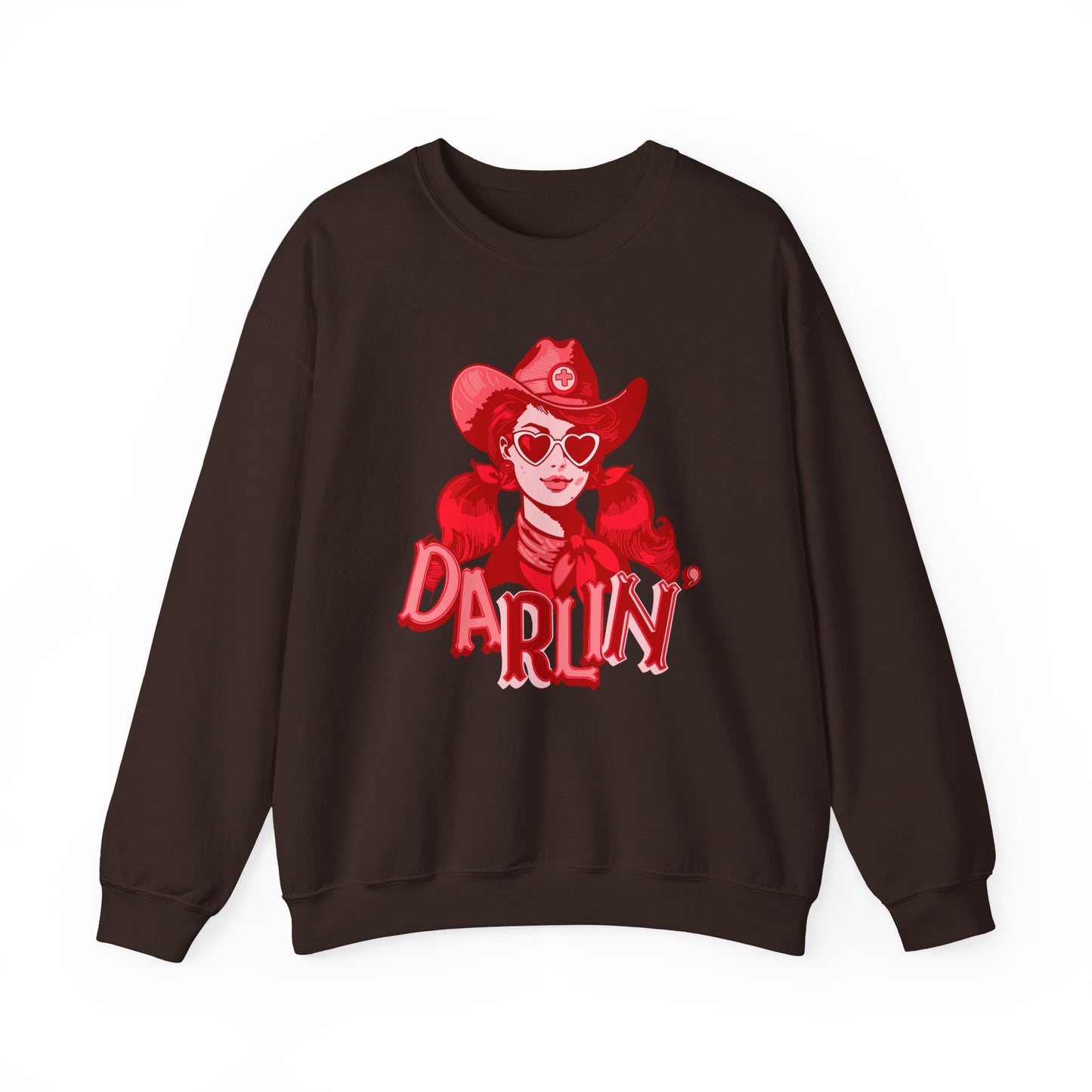 Darlin RN Sweatshirt , Cowgirl Nurse Style with a Heart,  Western Cowgirl Nurse Style, Funny RN Gift,  Apparel for Healthcare Professionals