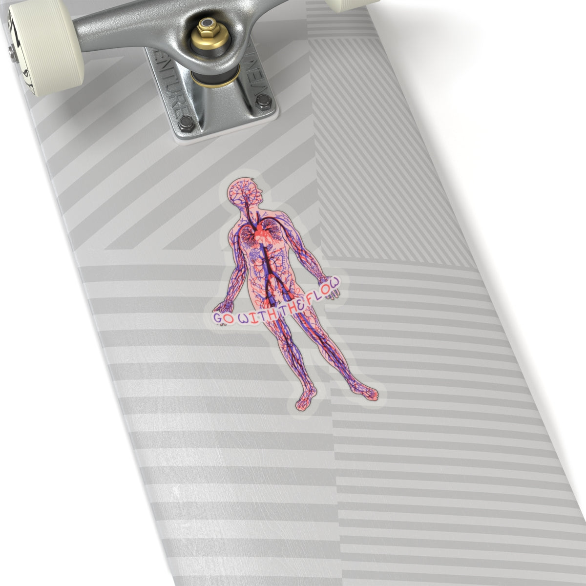Go With The Flow Sticker - Anatomical Human with Arteries and Veins Design