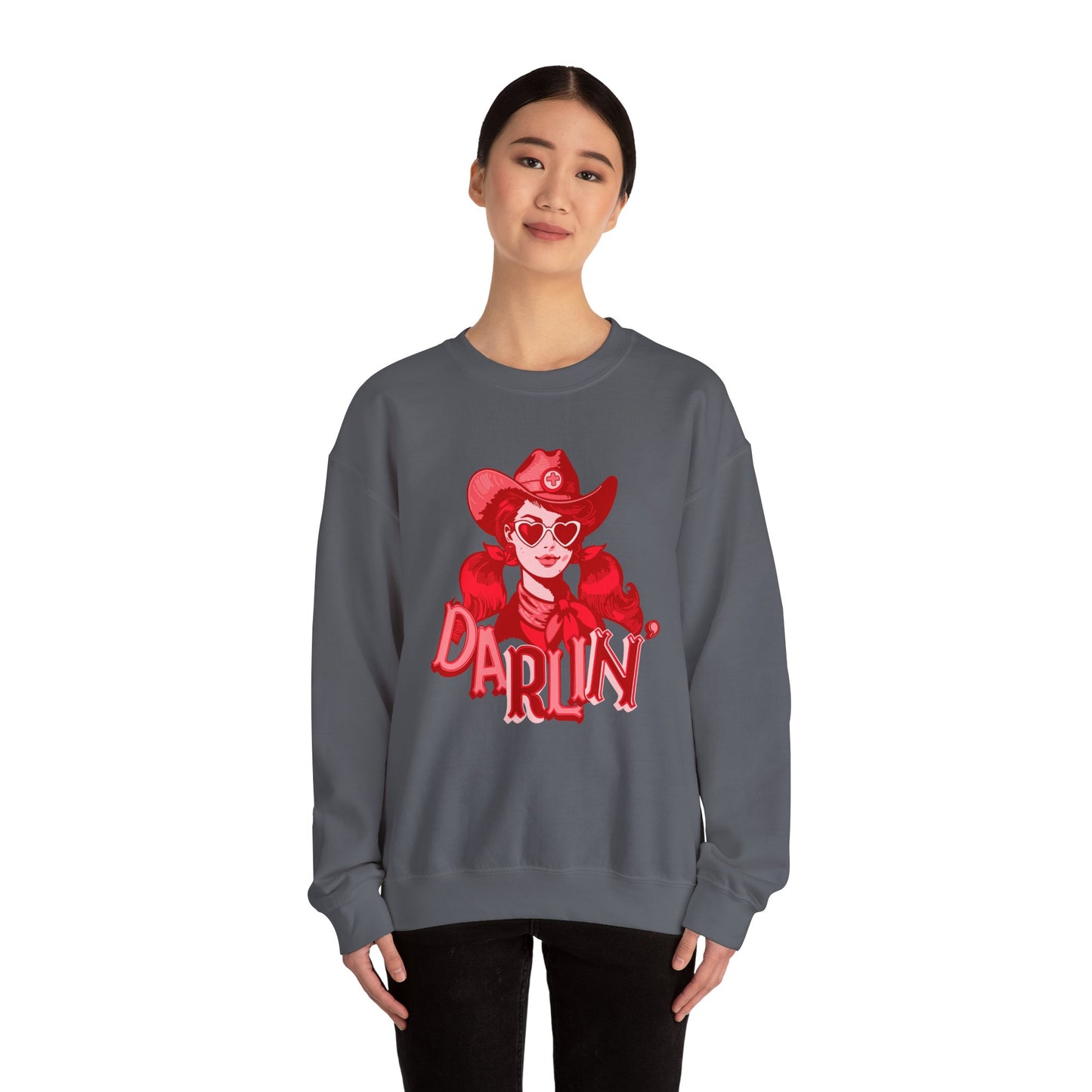 Darlin RN Sweatshirt , Cowgirl Nurse Style with a Heart,  Western Cowgirl Nurse Style, Funny RN Gift,  Apparel for Healthcare Professionals