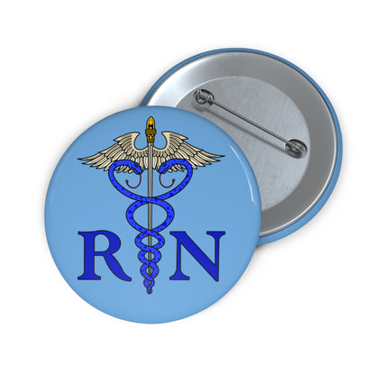 RN Caduceus Button, Classic Medical Pin for Nurses, Custom Nursing Button Pin, Great Gift, Accessory for Nurses