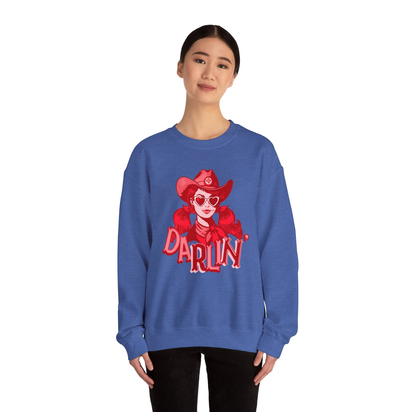Darlin RN Sweatshirt , Cowgirl Nurse Style with a Heart,  Western Cowgirl Nurse Style, Funny RN Gift,  Apparel for Healthcare Professionals