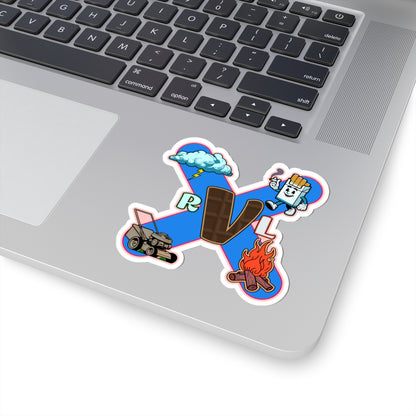 Smoke Over Fire, Clouds Over Grass, EKG Sticker