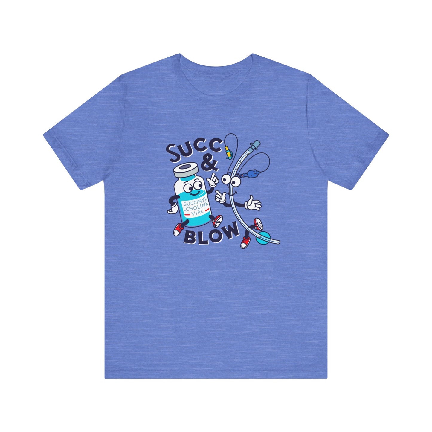 Succ & Blow T-Shirt, Funny ICU Nurse and Anesthesia Humor, Succinylcholine, ET Tube Design, Respiratory, Intubation Nurse Tee