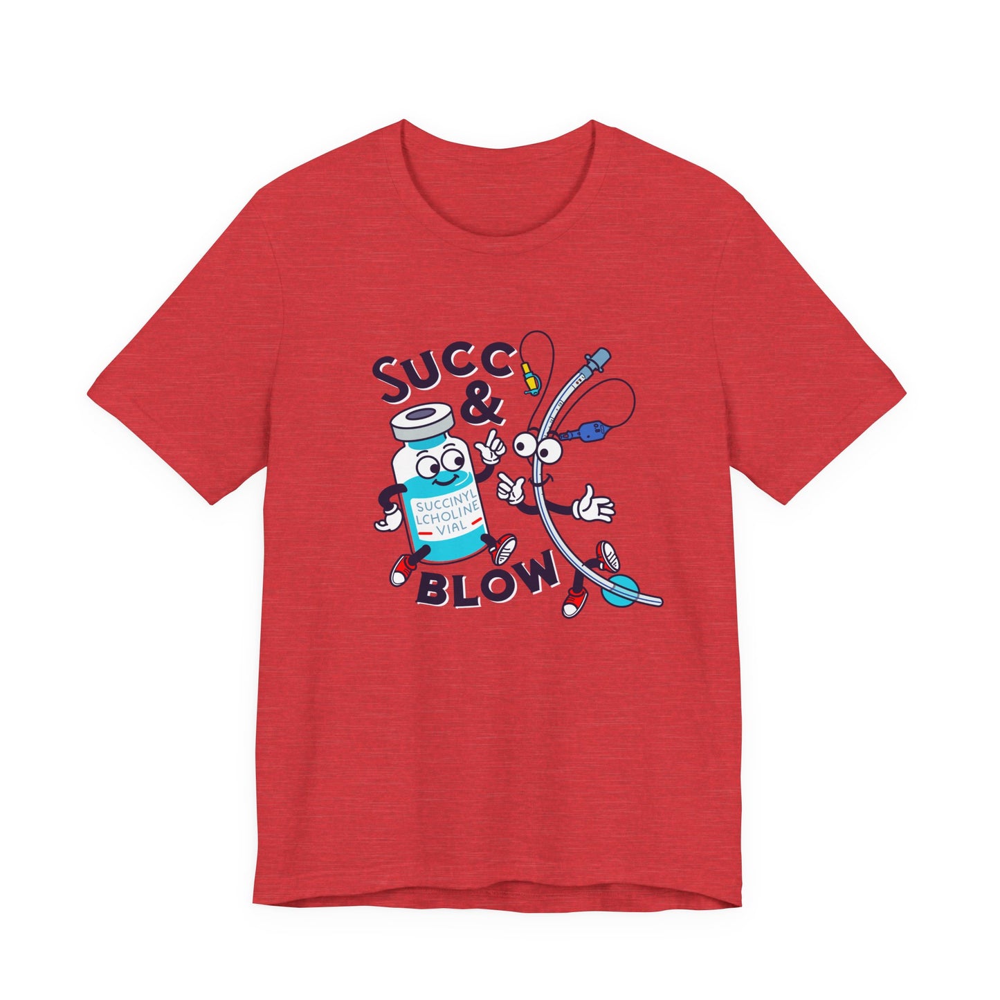 Succ & Blow T-Shirt, Funny ICU Nurse and Anesthesia Humor, Succinylcholine, ET Tube Design, Respiratory, Intubation Nurse Tee