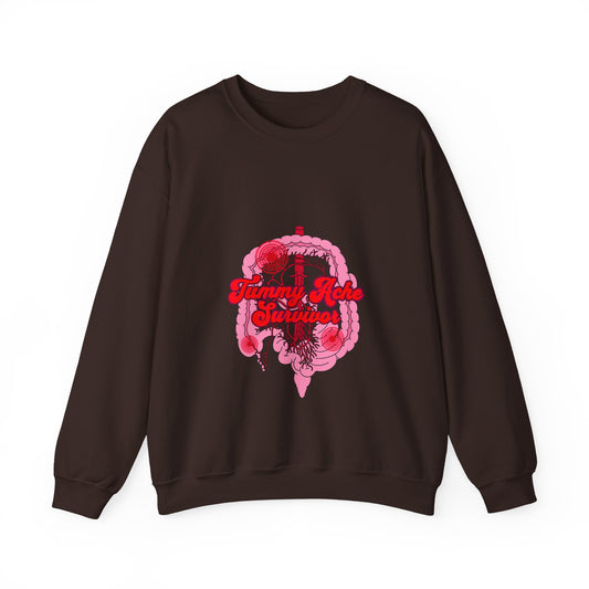 Tummy Ache Survivor Sweatshirt , Funny Nurse and Medical Humor Apparel,Unisex Heavy Blend™ Crewneck Sweatshirt, Humor Apparel For Nurses