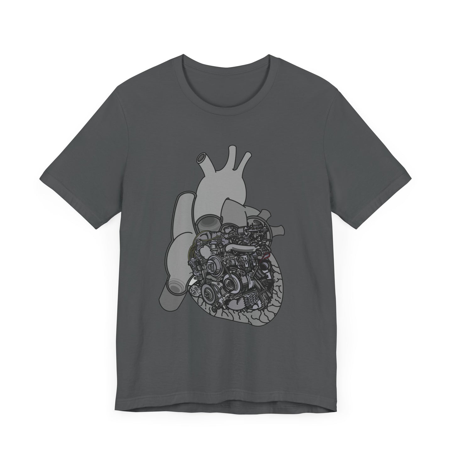 Valves and Ventricles - Heart Anatomy and Car Engine Mash Up - T-shirt for Heart Nurses, Cardiologists, and Car Lovers