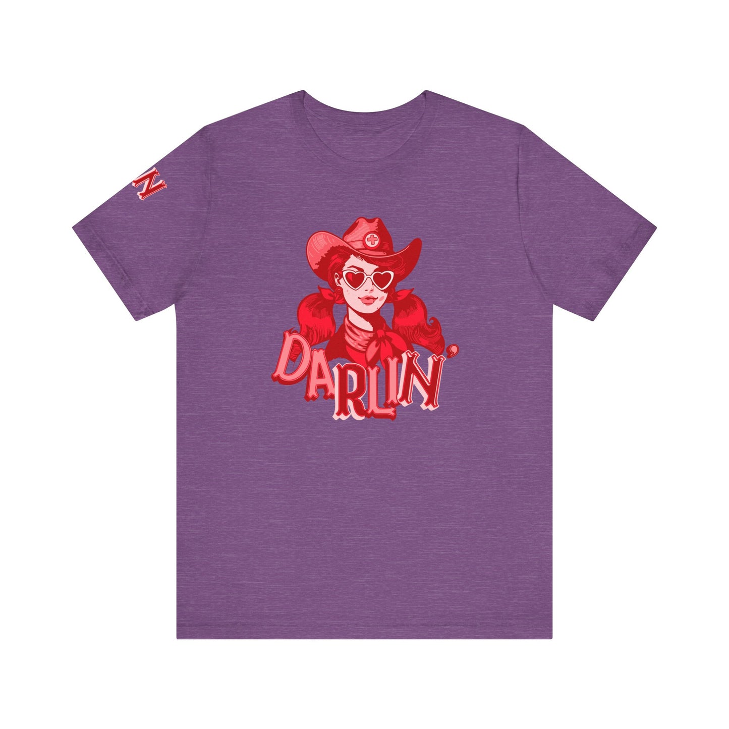 DaRliN Nurse T-Shirt, Cowgirl RN, Western Nurse, Cute Nursing Shirt, Heart Sunglasses, Funny RN Tee, Medical Plus Sign, ICU,  Med-Surg