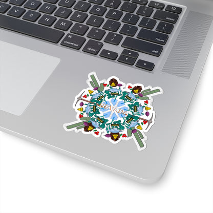 Nevada Mandala Sticker - State Symbol Art With Gambling, Mining, and Nature elements
