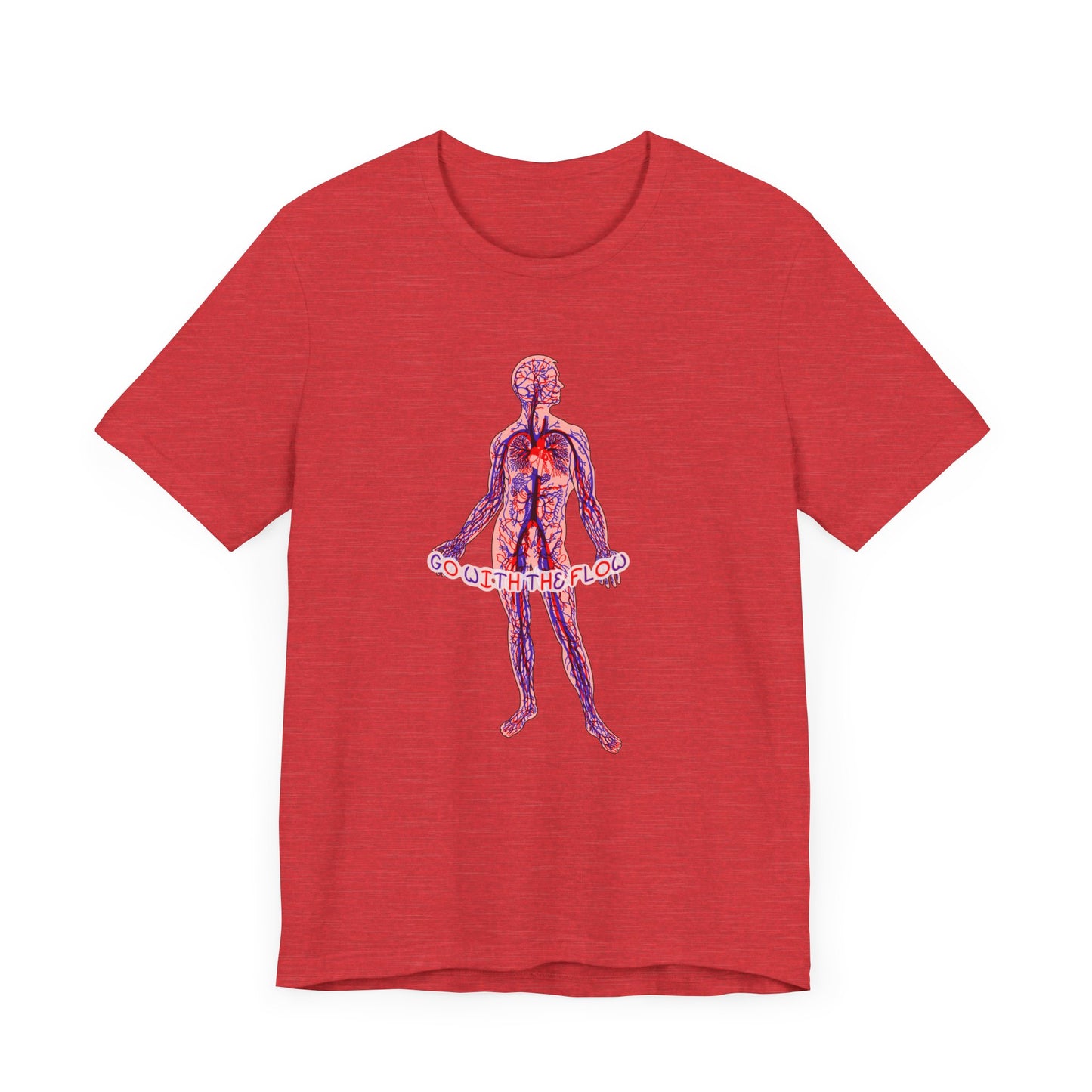 Go With The Flow Circulatory System Shirt, Anatomical Vein and Artery Diagram, Medical Humor, Nurse, Doctor, Healthcare Gift Tee