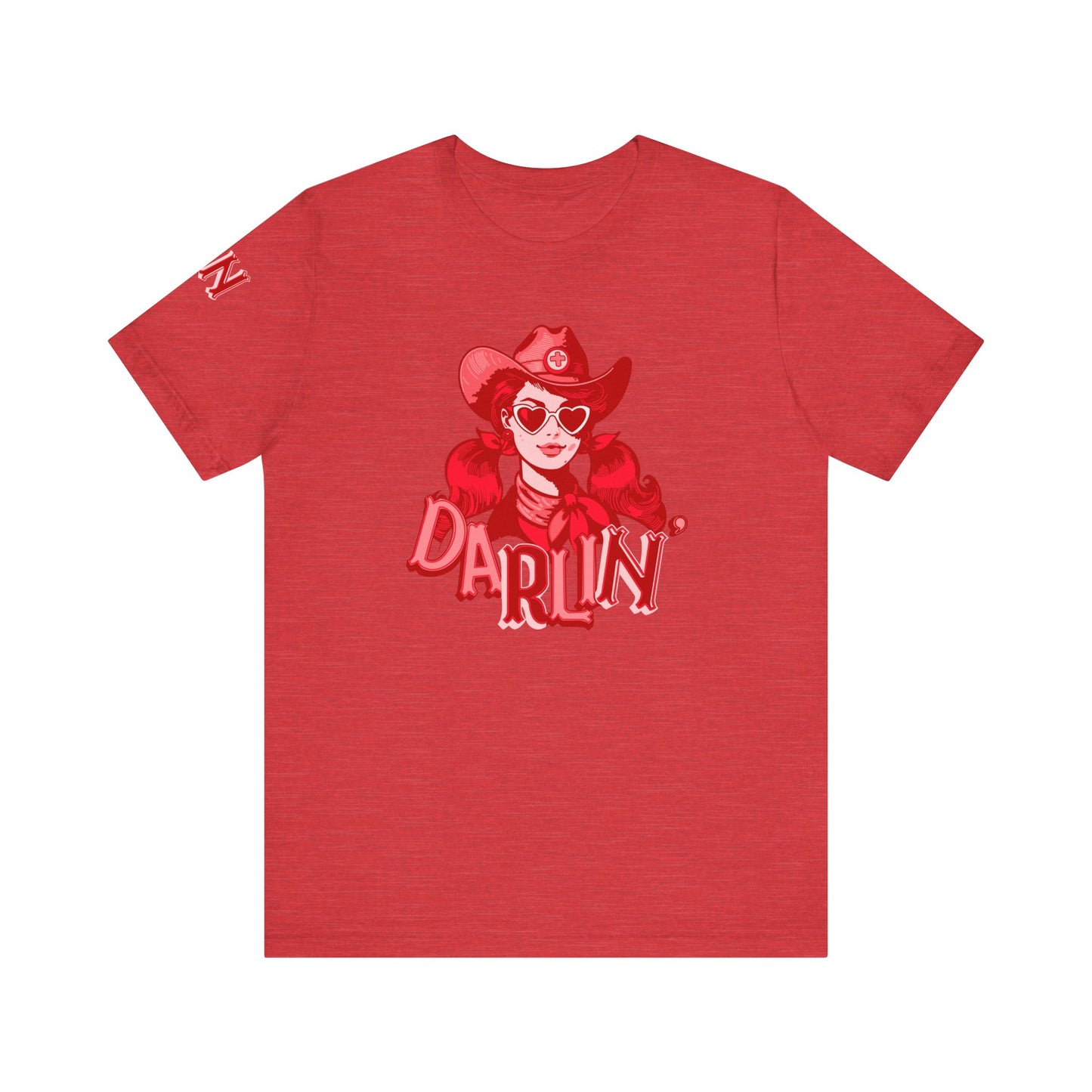 DaRliN Nurse T-Shirt, Cowgirl RN, Western Nurse, Cute Nursing Shirt, Heart Sunglasses, Funny RN Tee, Medical Plus Sign, ICU,  Med-Surg