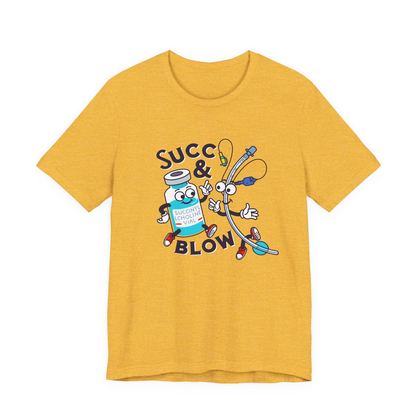 Succ & Blow T-Shirt, Funny ICU Nurse and Anesthesia Humor, Succinylcholine, ET Tube Design, Respiratory, Intubation Nurse Tee