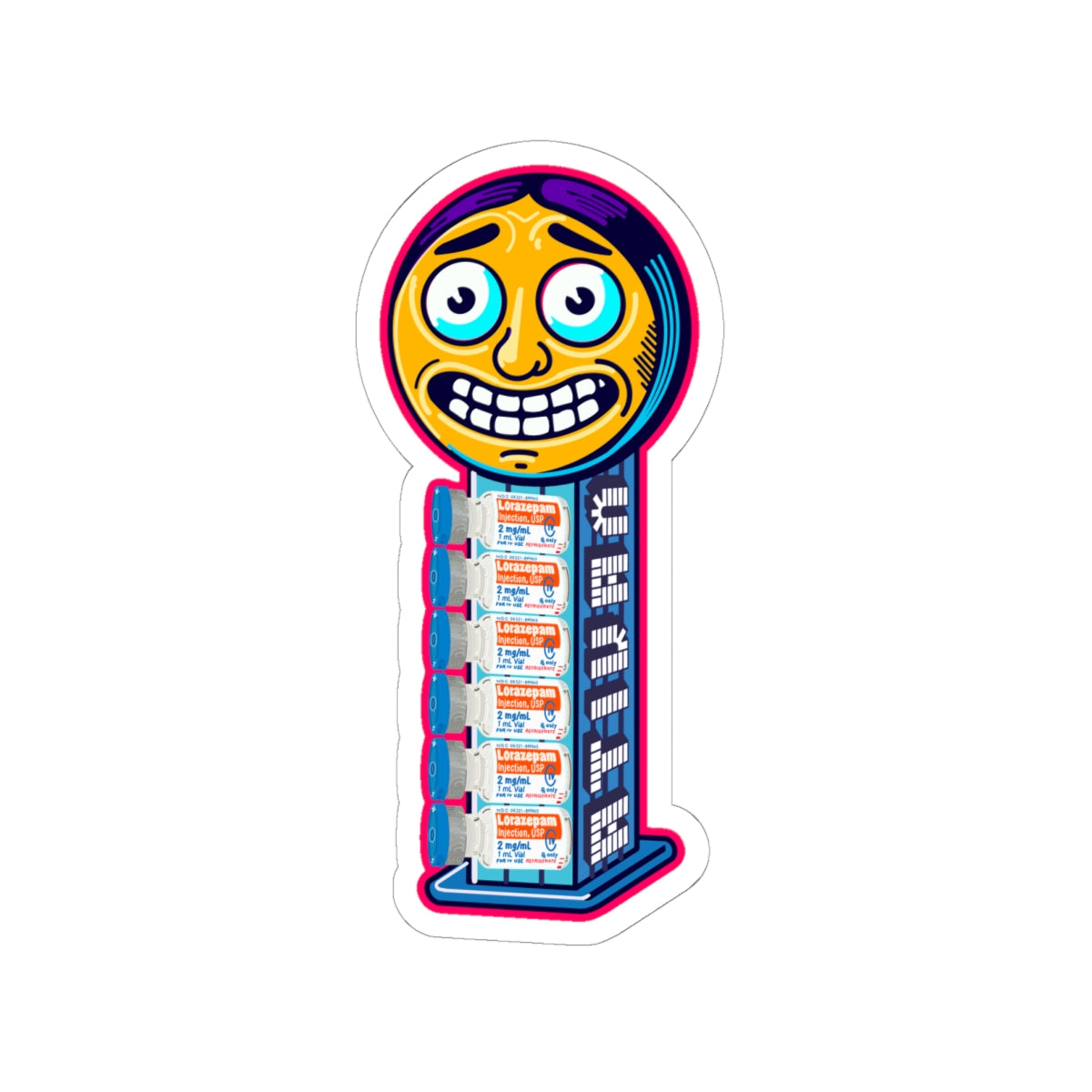 Chill Dispenser Sticker, Ativan Vial Humor