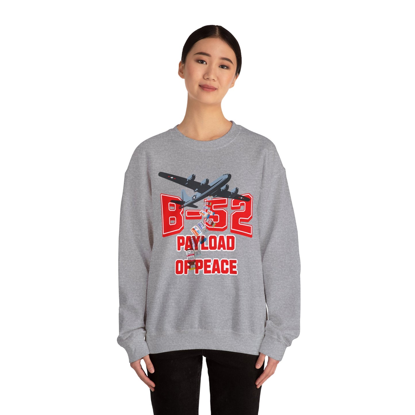 B-52 Payload of Peace Sweatshirt, Military Aircraft Jumper, Air Force Pullover, Warplane Graphic Crewneck, Aviation Lover Gift