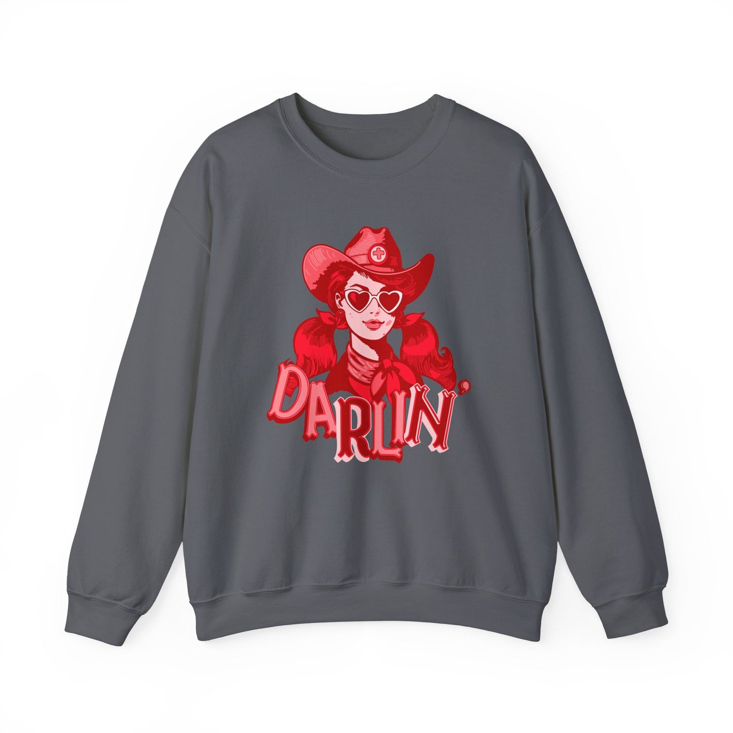 Darlin RN Sweatshirt , Cowgirl Nurse Style with a Heart,  Western Cowgirl Nurse Style, Funny RN Gift,  Apparel for Healthcare Professionals