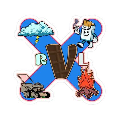 Smoke Over Fire, Clouds Over Grass, EKG Sticker