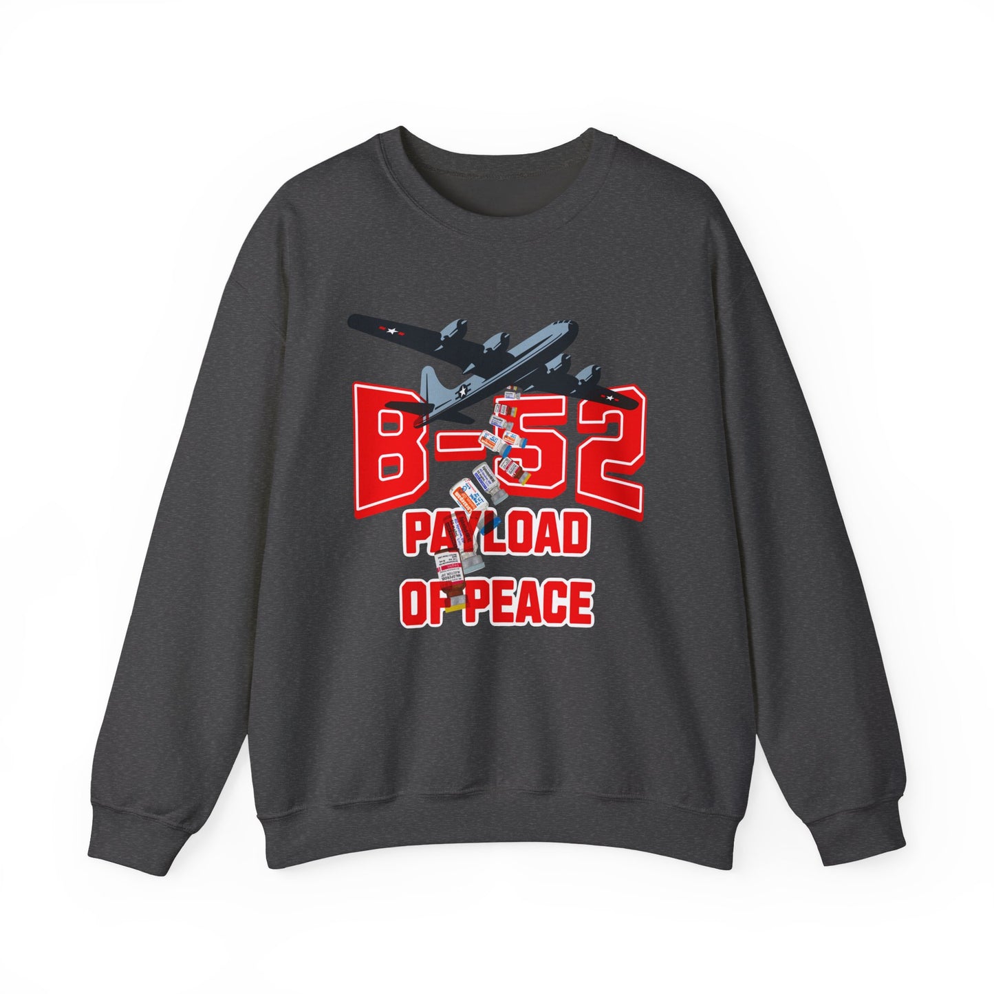 B-52 Payload of Peace Sweatshirt, Military Aircraft Jumper, Air Force Pullover, Warplane Graphic Crewneck, Aviation Lover Gift