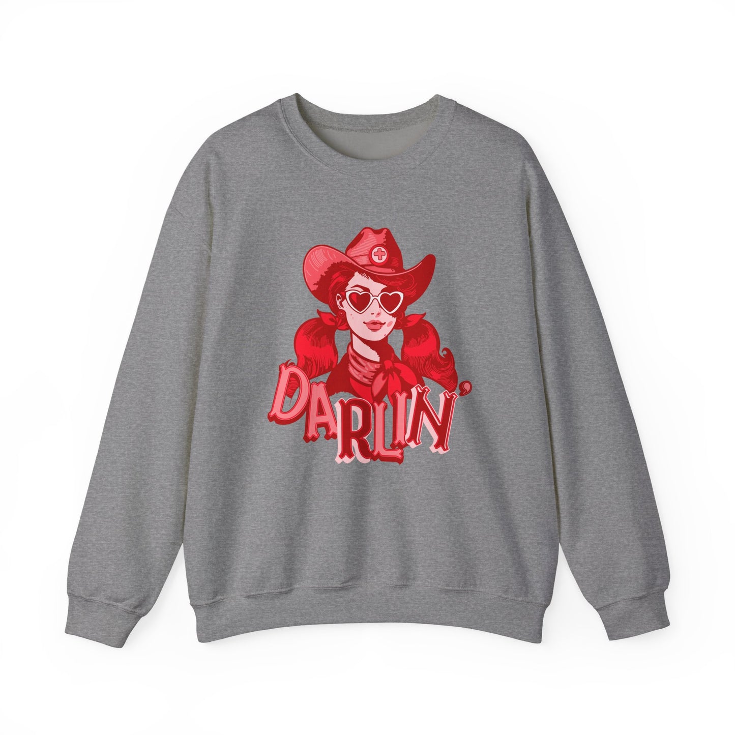 Darlin RN Sweatshirt , Cowgirl Nurse Style with a Heart,  Western Cowgirl Nurse Style, Funny RN Gift,  Apparel for Healthcare Professionals