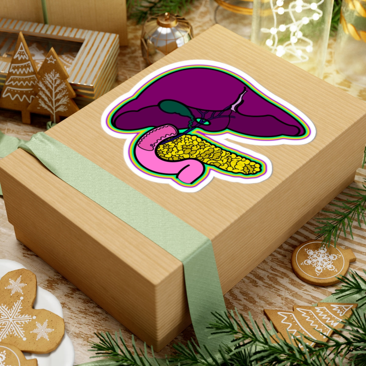 GI System Sticker, Liver, Pancreas, Gallbladder & Intestines