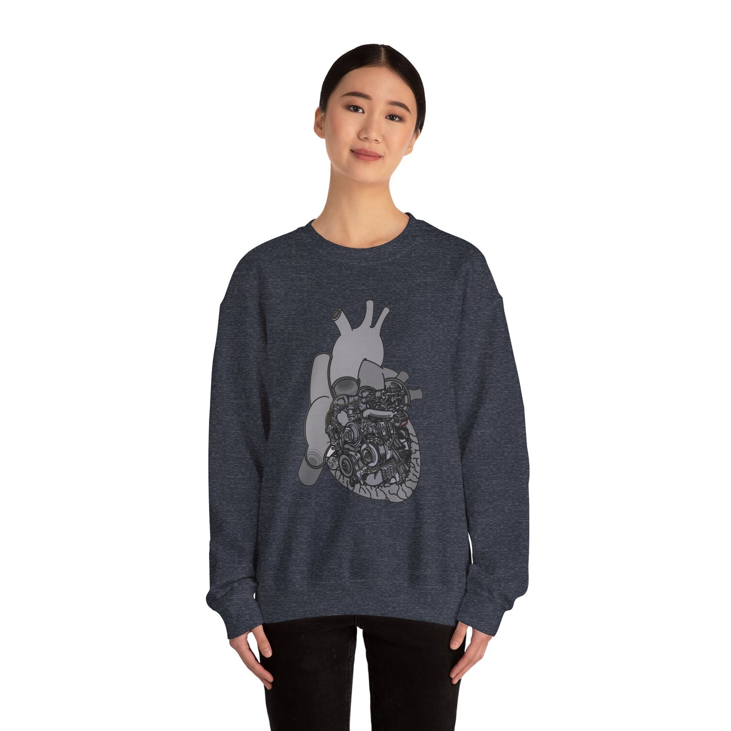 Valves and Ventricles Sweatshirt , Heart Meets Engine Design, Great Gift For Nurses, Cardiologists, Mechanics