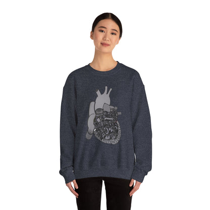 Valves and Ventricles Sweatshirt , Heart Meets Engine Design, Great Gift For Nurses, Cardiologists, Mechanics