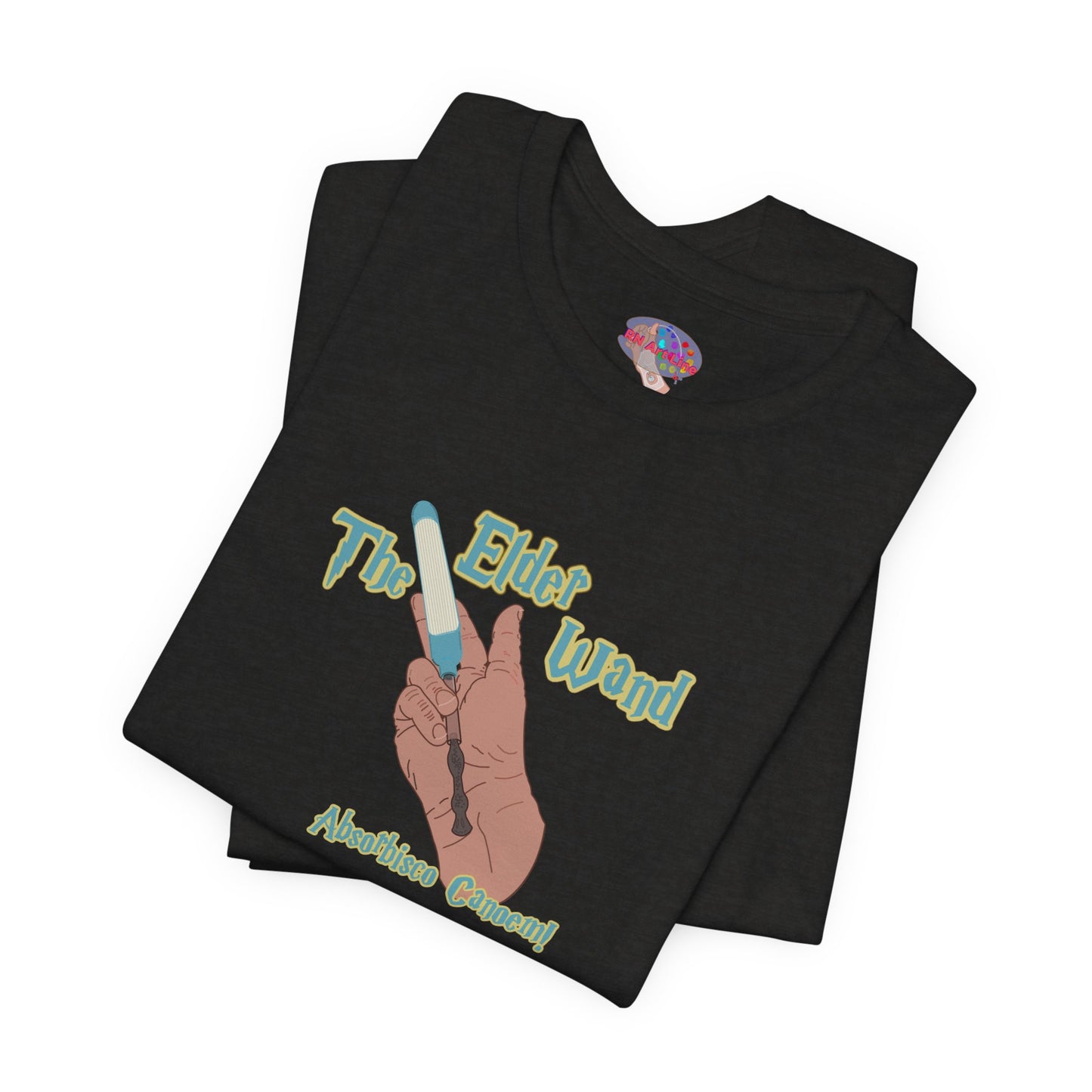 Elder Wand T-Shirt – Absorbisco Canoem! External Cath Wicking Wizardry T-Shirt